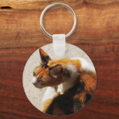 Tricolor Cat Schlüsselanhänger (Vorderseite)