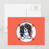Tricolor Cavalier CKCS First Mate Postkarte (Vorne/Hinten)