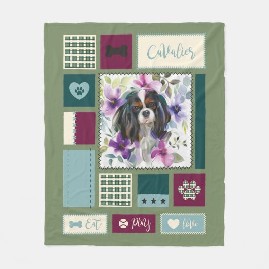 Tricolor Cavalier Decke| Mittel Fleecedecke (Vorderseite)