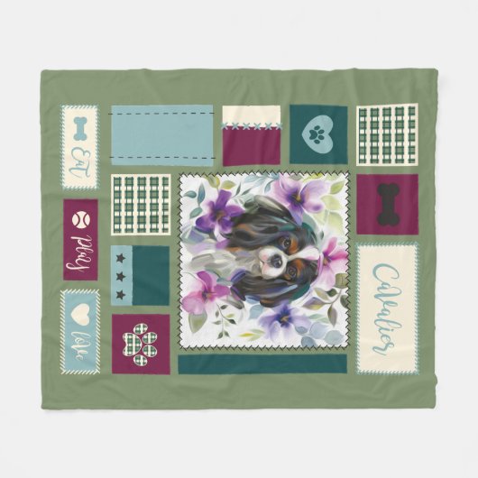 Tricolor Cavalier Decke| Mittel Fleecedecke (Vorderseite (Horizontal))