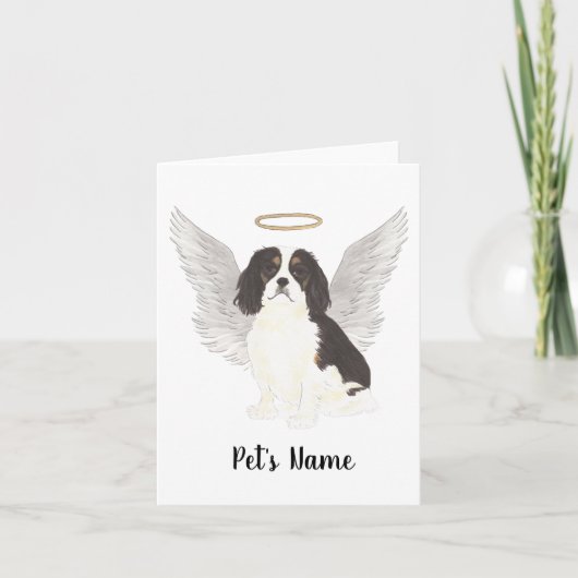 Tricolor Cavalier King Charles Spaniel Beileid Karte (Vorderseite)