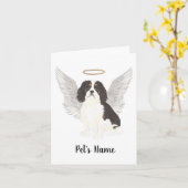 Tricolor Cavalier King Charles Spaniel Beileid Karte (Gelbe Blume)