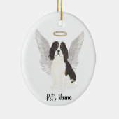 Tricolor Cavalier King Charles Spaniel Beileid Keramik Ornament (Rechts)
