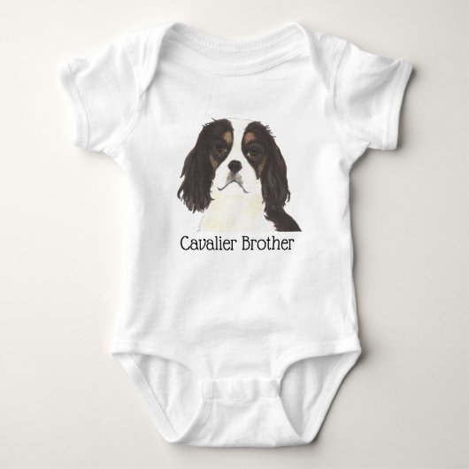 Tricolor Cavalier King Charles Spaniel Dog Baby Strampler (Vorderseite)