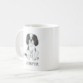 Tricolor Cavalier King Charles Spaniel Dog & Name Kaffeetasse (Vorderseite Links)