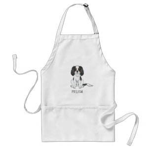 Tricolor Cavalier King Charles Spaniel Dog & Name Schürze