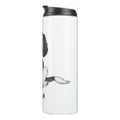 Tricolor Cavalier King Charles Spaniel Dog & Name Thermosbecher (Nach rechts gedreht)