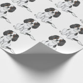 Tricolor Cavalier King Charles Spaniel Dog Pattern Geschenkpapier (Ecke)