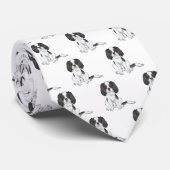 Tricolor Cavalier King Charles Spaniel Dog Pattern Krawatte (Gerollt)