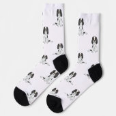 Tricolor Cavalier King Charles Spaniel Dog Pattern Socken (Linkes Detail)