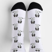 Tricolor Cavalier King Charles Spaniel Dog Pattern Socken (Oben)
