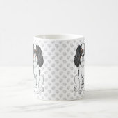 Tricolor Cavalier King Charles Spaniel Dog & Paws Kaffeetasse (Mittel)