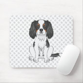 Tricolor Cavalier King Charles Spaniel Dog & Paws Mousepad (Mit Mouse)