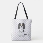 Tricolor Cavalier King Charles Spaniel Dog & Paws Tasche (Rückseite)