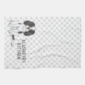 Tricolor Cavalier King Charles Spaniel Dogs & Text Geschirrtuch (Horizontal)