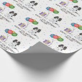 Tricolor Cavalier King Charles Spaniel - Geburtsta Geschenkpapier (Ecke)