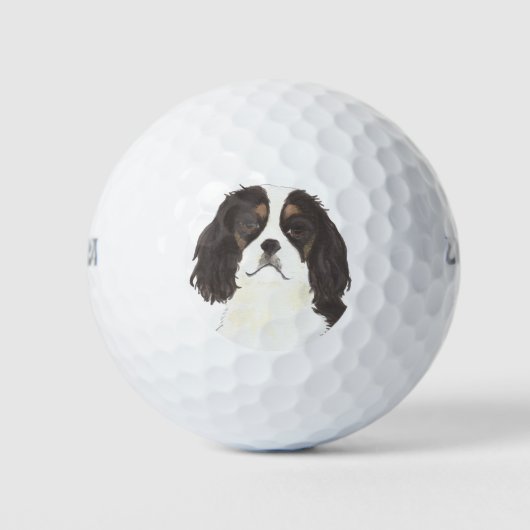 Tricolor Cavalier King Charles Spaniel Golfball (Vorderseite)