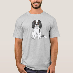 Tricolor Cavalier King Charles Spaniel Hund sitzen T-Shirt