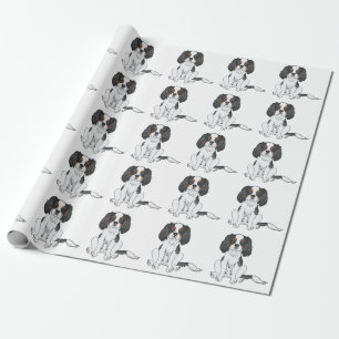 Tricolor Cavalier King Charles Spaniel Hundemuster Geschenkpapier