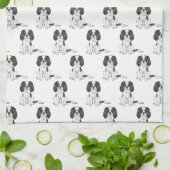 Tricolor Cavalier King Charles Spaniel Hundemuster Geschirrtuch (Gefaltet)