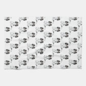 Tricolor Cavalier King Charles Spaniel Hundemuster Geschirrtuch (Horizontal)
