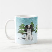 Tricolor Cavalier King Charles Spaniel im Winter Kaffeetasse (Links)