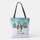 Tricolor Cavalier King Charles Spaniel im Winter Tasche (Rückseite)