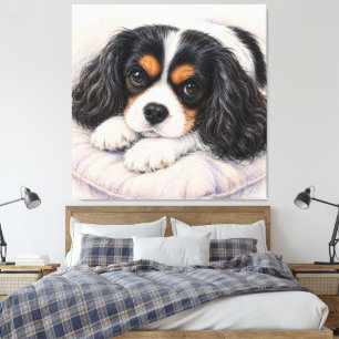 Tricolor Cavalier King Charles Spaniel ruht auf  Leinwanddruck