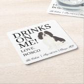 Tricolor Cavalier King Charles Spaniel Wedding Rechteckiger Pappuntersetzer (angewinkelt)