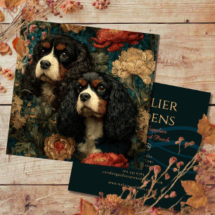 Tricolor Cavalier King Charles Spaniels CKCS Hunde Quadratische Visitenkarte
