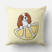 Tricolor Cavalier Lemon Gingham Throw Pillow Kissen (Vorderseite)