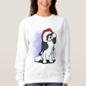 Tricolor Cavalier Spaniel Weihnachts Sweatshirt (Vorderseite)
