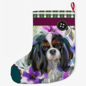 Tricolor Cavalier Weihnachtsfest Strumpf| Schachbr Großer Weihnachtsstrumpf (Rückseite)