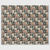 Tricolor Chihuahuas William Morris Style Floral Geschenkpapier (Flach)