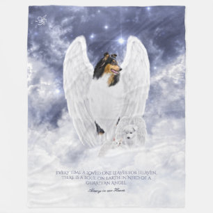 Tricolor Collie Angel & Cherubim, Starry Heaven - Fleecedecke