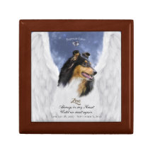 Tricolor Collie Angel Dog Portrait - Pet Keepake