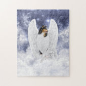 Tricolor Collie Angel und Cherubim im Hundehimmel  Puzzle (Vertikal)