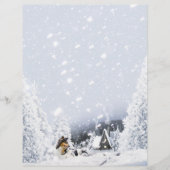 Tricolor Collie & Lambs - Holiday Stationery Paper (Vorderseite)