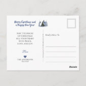 Tricolor Collie & Lambs - Schneezeit - Urlaub Postkarte (Rückseite)