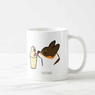Tricolor Corgi-Ananas-Dole-Peitsche-Tasse Kaffeetasse