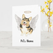 Tricolor Corgi Beileid Memorial Karte (Gelbe Blume)