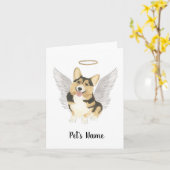 Tricolor Corgi Beileid Memorial Karte (Gelbe Blume)