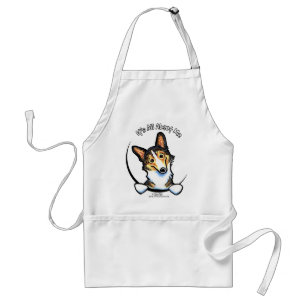 Tricolor Corgi, der ganz ungefähr ich sein ist Schürze
