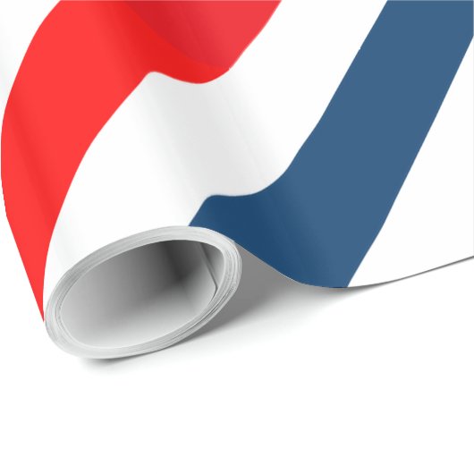 Tricolor Diagonal Lines (blau, weiß, rot) Geschenkpapier (Rolleneckpunkt)