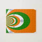 Tricolor eines sehr tiefen Safrans, weiß GREEN Puzzle (Horizontal)