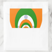 Tricolor eines sehr tiefen Safrans, weiß GREEN Rechteckiger Aufkleber (Tasche)