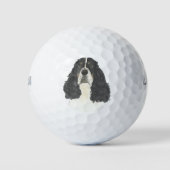 Tricolor English Springer Spanel Golfball (Vorderseite)