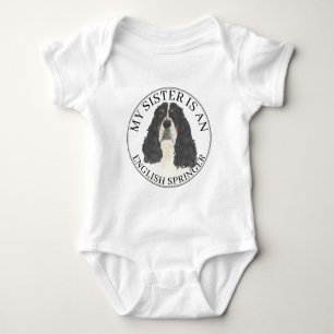 Tricolor English Springer Spaniel Big Sister Baby Strampler