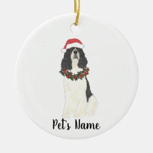 Tricolor English Springer Spaniel Weihnachten Keramik Ornament