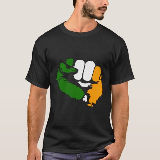 Tricolor Fist Irish Republicain Design T-Shirt (Vorderseite)